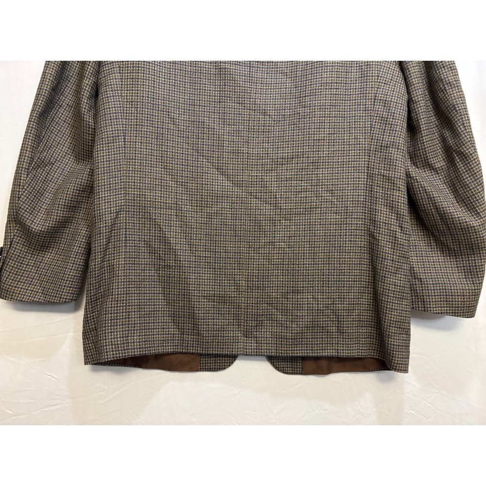 Yves Saint Laurent Blazer Jacket Mens Brown Houndstooth‎ Wool Blend Pockets - Picture 7 of 16